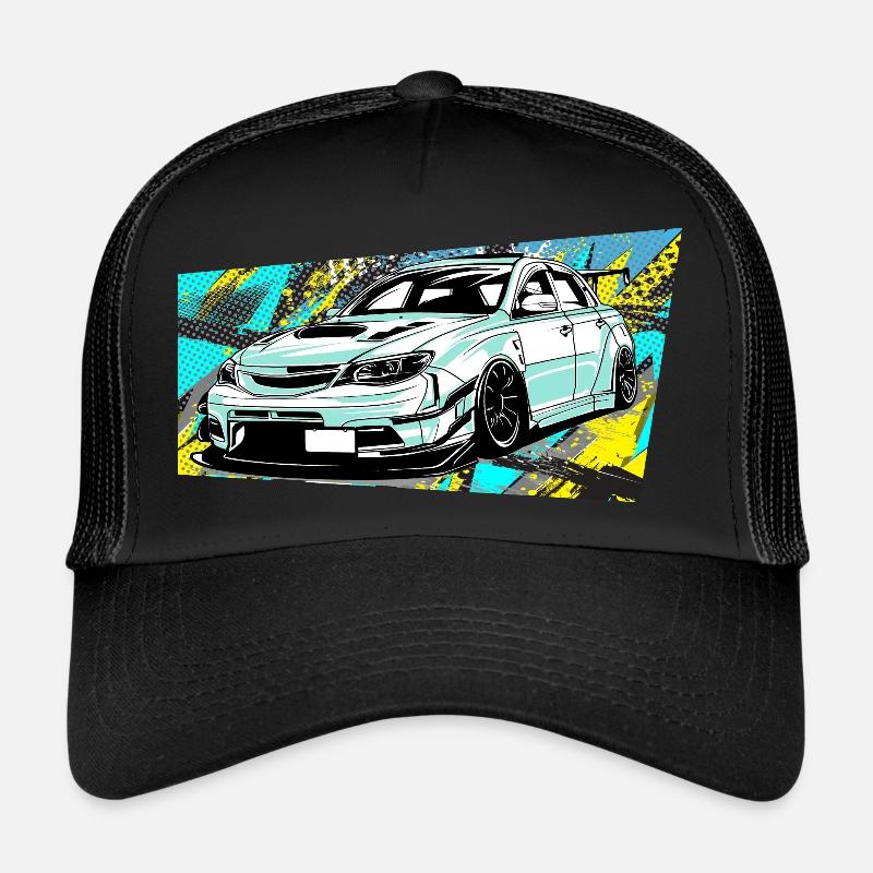 Car comic style Trucker Cap