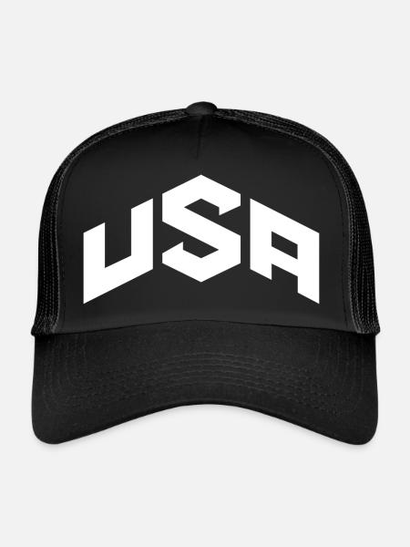 États-Unis - Casquette trucker  - noir/noir - Devant