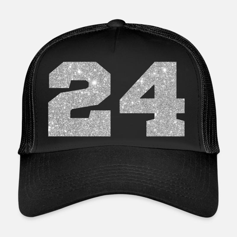 Number 24 Silver Glitter - 24th Anniversary Trucker Cap