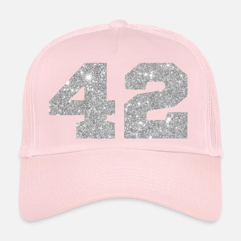 Numéro 42 paillettes argenté - 42e anniversaire Casquette trucker 