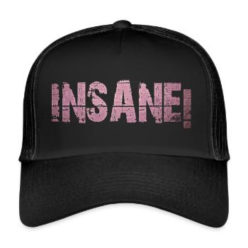 INSANE Text, Word, grunge - Casquette trucker  - noir/noir - Devant