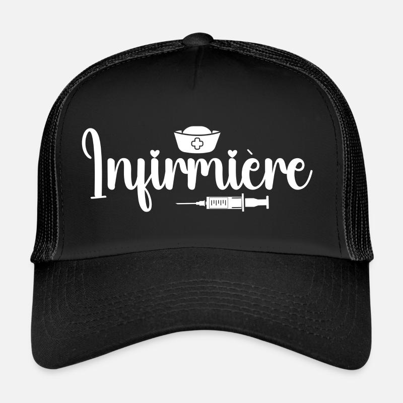 Infirmière Cadeau – Infirmière - Casquette trucker  - noir/noir