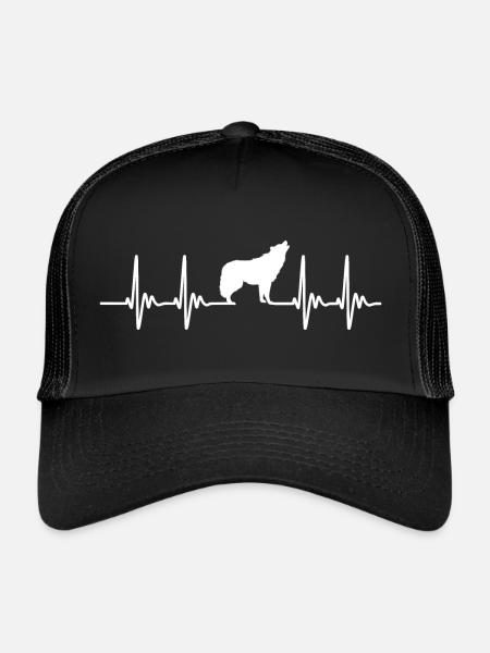 Cadeau d'impulsion de battement de coeur de loup - Casquette trucker  - noir/noir - Devant