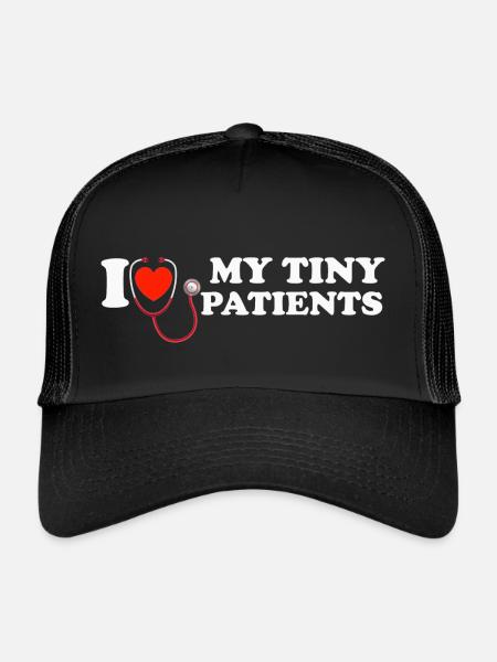 I Love Tiny Patients Pediatric Pediatric pediatrics - Trucker Cap - black/black - Front