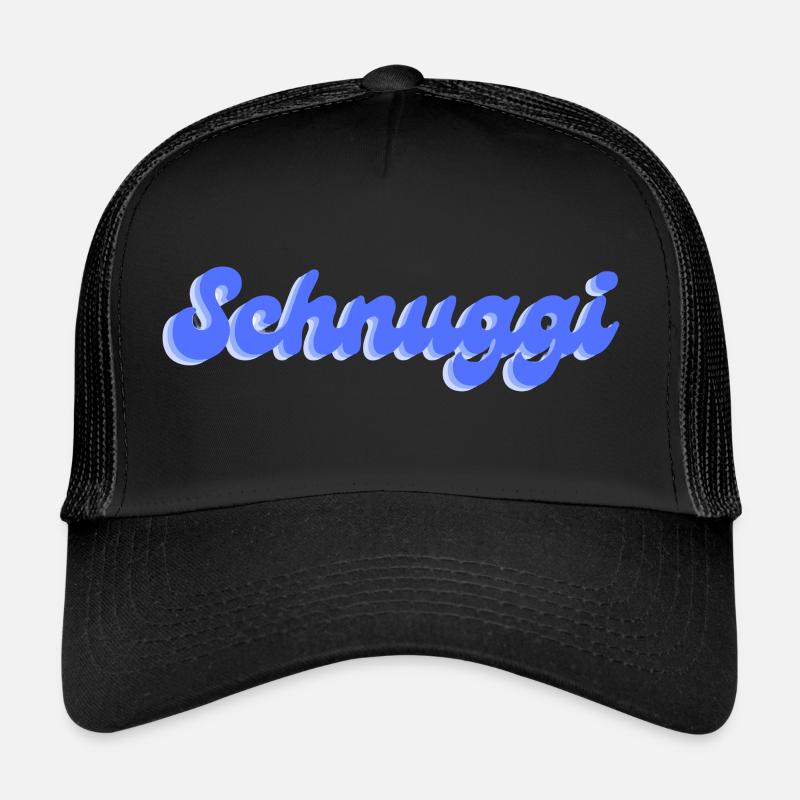 Schnuggi en bleu - Casquette trucker - noir/noir