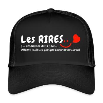 "The laughter that resonates offers something..." - Trucker Cap - black/black - Front