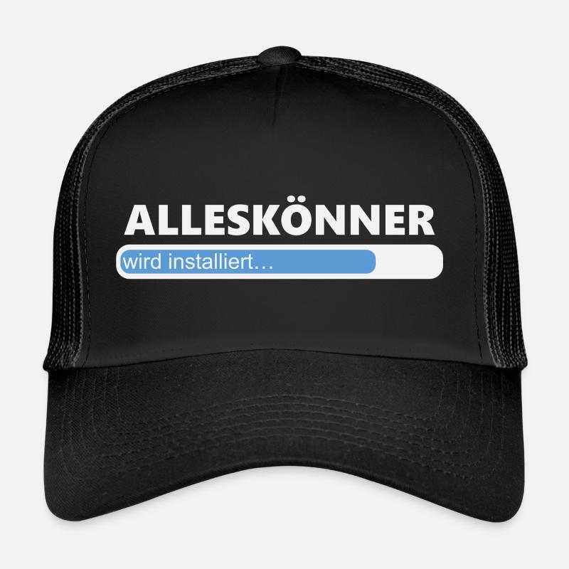 Installiere Alleskönner (1220) - Trucker Cap - Schwarz/Schwarz