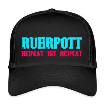 ruhrpott heimat ist heimat1 - Trucker Cap - Schwarz/Schwarz - Vorne