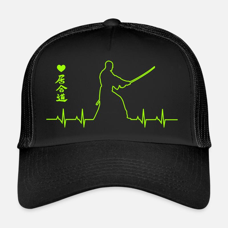 iaido seigan pas kamae - Trucker Cap - Schwarz/Schwarz