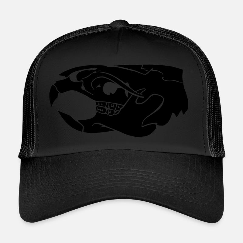 rat skull black - Trucker Cap - Schwarz/Schwarz