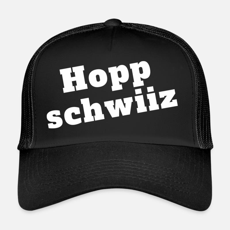 Dialecte Alsacien, Hopp schwiiz. - Casquette trucker  - noir/noir