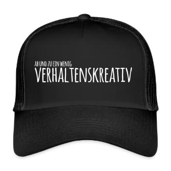 Lustiger Verhaltenskreativ Sarkasmus Spruch - Trucker Cap - Schwarz/Schwarz - Vorne