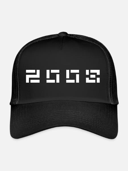 Year of Birth Birthday Born In - Made in 2008 - Trucker Cap - black/black - Front