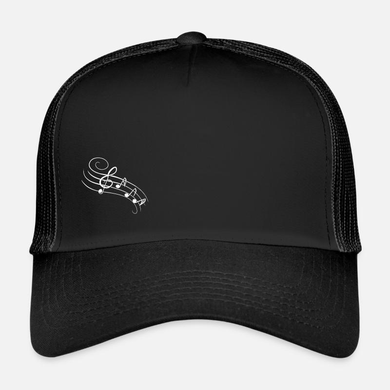 Musik Noten - Weiß Trucker Cap