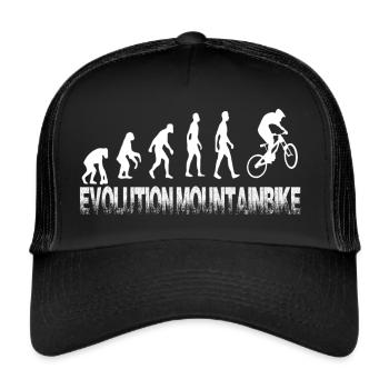 Evolution Mountainbike - vom Affen zum Biker - Trucker Cap - Schwarz/Schwarz - Vorne