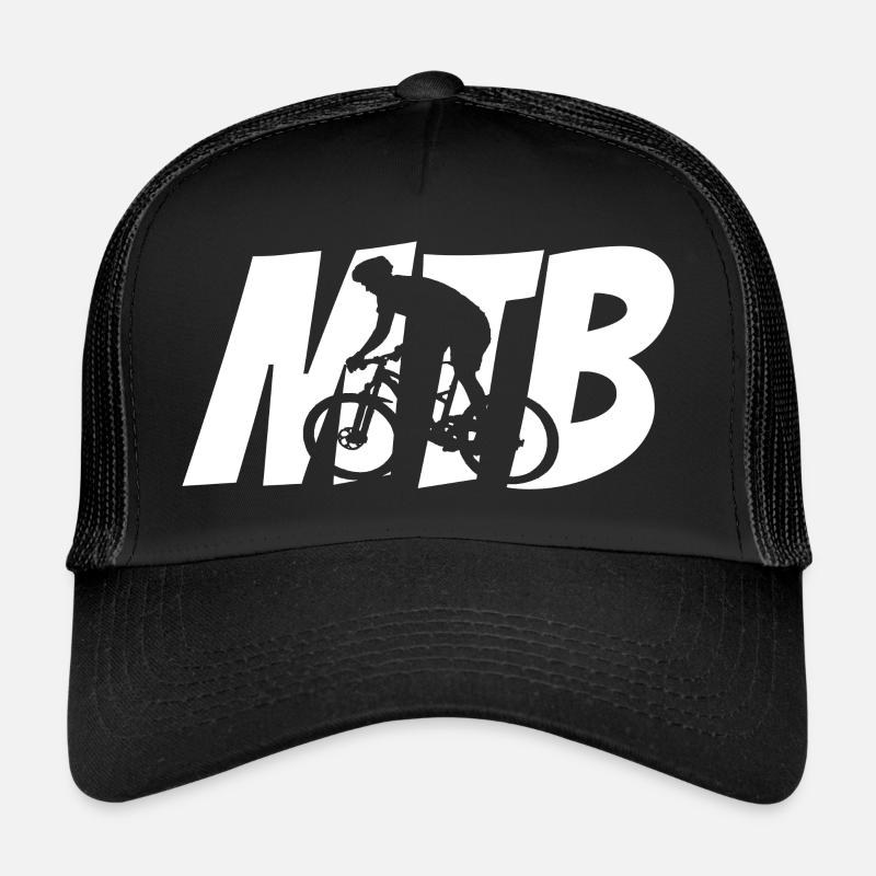 Mountainbike MTB - Trucker Cap - Schwarz/Schwarz