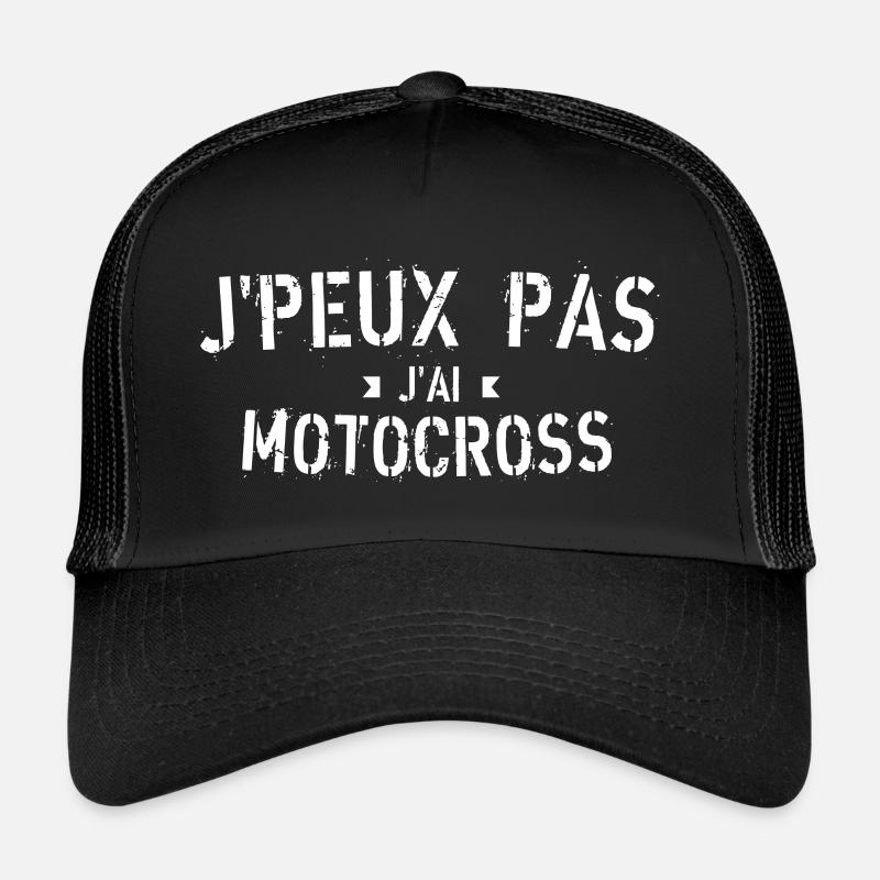 J peux pas j ai Motocross - Casquette trucker  - noir/noir