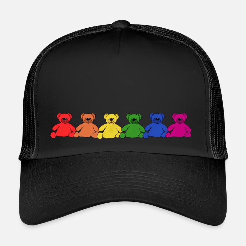 Rainbow Teddies - Trucker Cap - black/black