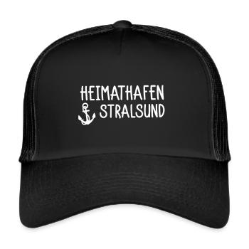 Heimathafen Stralsund - Trucker Cap - Schwarz/Schwarz - Vorne