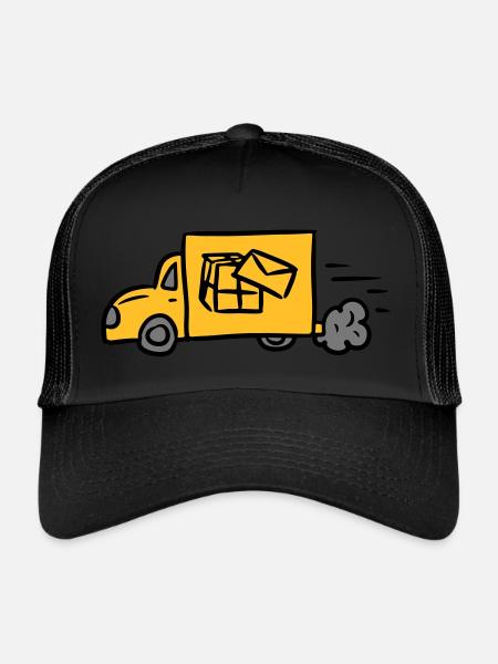 Post Parcel Service Delivery Delivery Delivery - Trucker Cap - black/black - Front