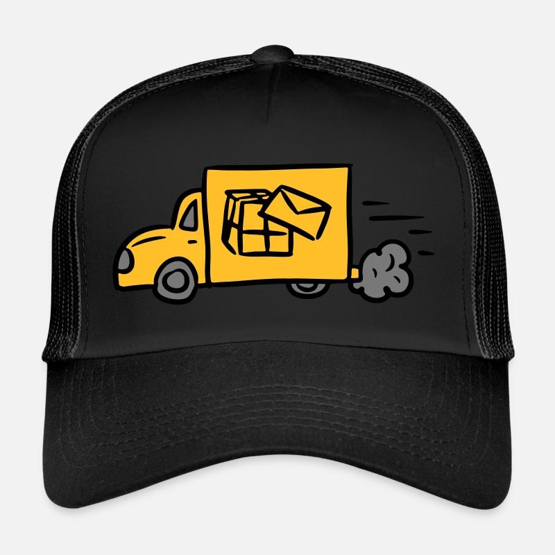 Post Paketdienst Lieferwagen Zusteller Delivery - Trucker Cap - Schwarz/Schwarz