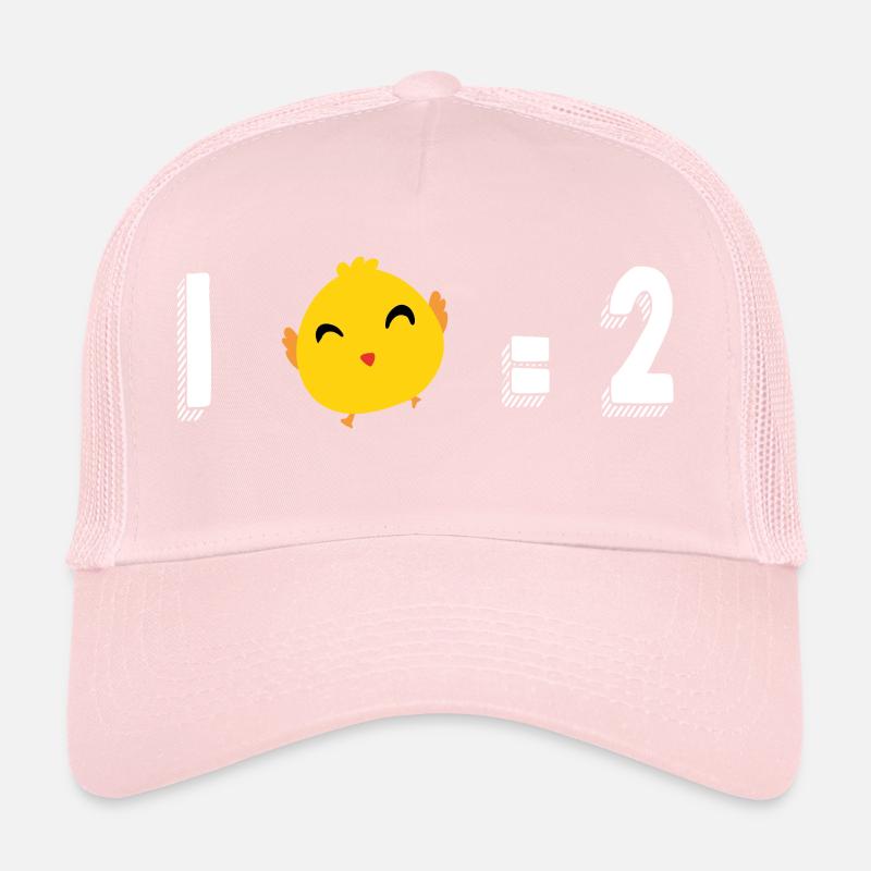 one chick equals two humor chicken coop Trucker Cap