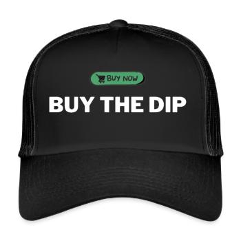 Buy The Dip - Börsen Design - Trucker Cap - Schwarz/Schwarz - Vorne