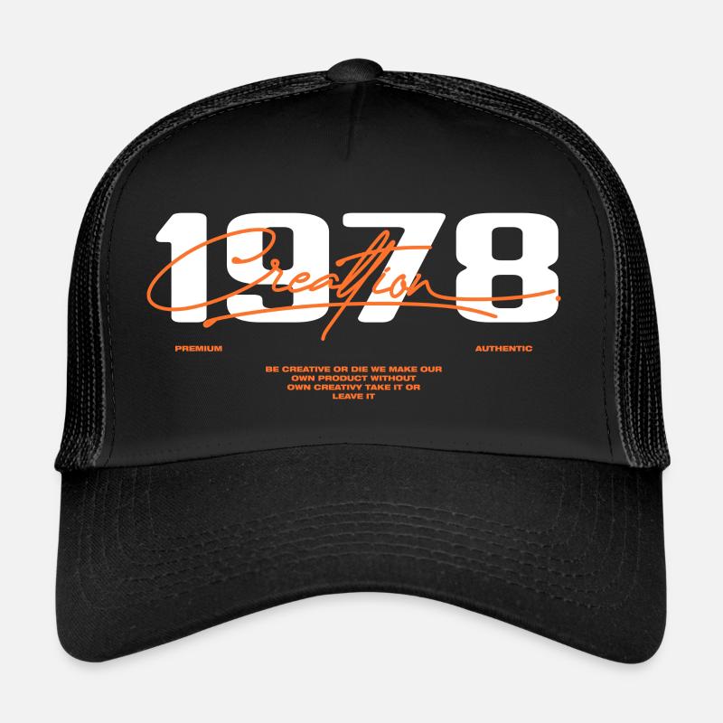 1978 Vintage Retro 1978 Geburtstagsgeschenk 1978 - Trucker Cap - Schwarz/Schwarz
