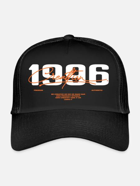 1996 Vintage Retro 1996 1996 Birthday Gift - Trucker Cap - black/black - Front