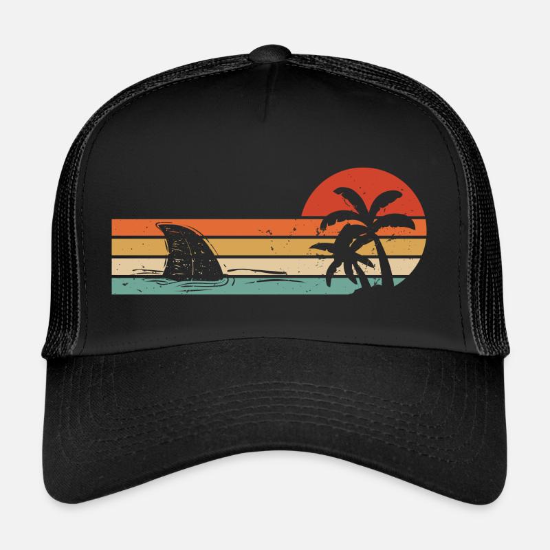 Requin requin - Shark - Casquette trucker  - noir/noir