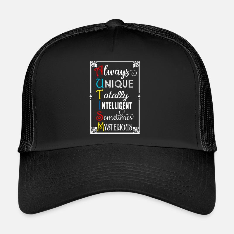 Autismus Geschenk Asperger Eltern Awareness ADHS - Trucker Cap - Schwarz/Schwarz