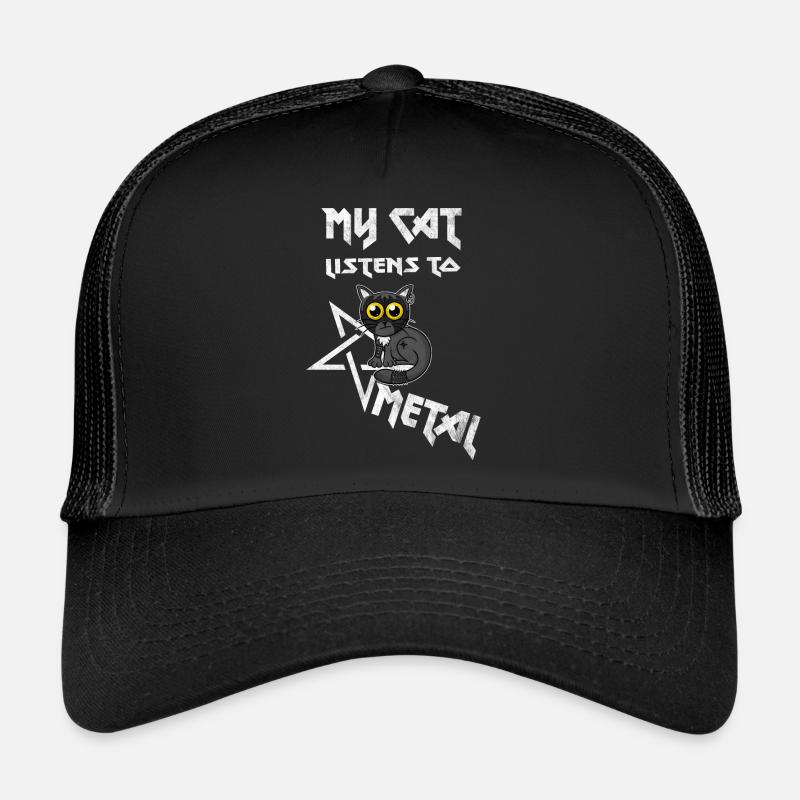 Mon chat écoute Metal - Washed Effect Casquette trucker 