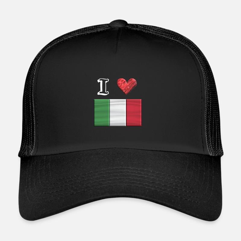 J’aime l’Italie drapeau 3 D Casquette trucker 