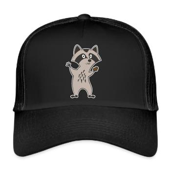 cookie racoon - Trucker Cap - Schwarz/Schwarz - Vorne