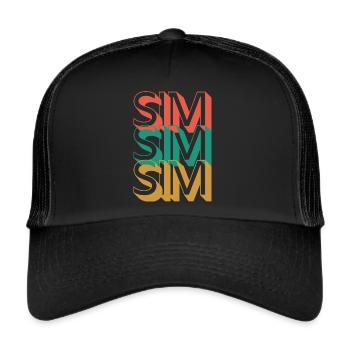 Simracing, Sim Racin, Racer Gift - Trucker Cap - Schwarz/Schwarz - Vorne