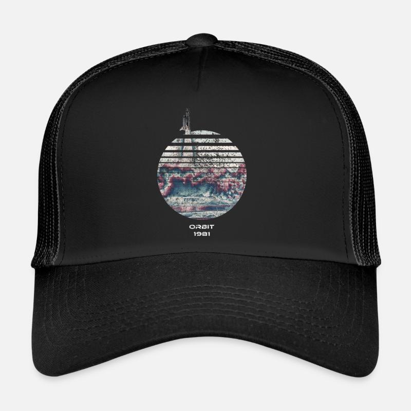 1981 Orbit Science Fiction Retro Vintage Rakete - Trucker Cap - Schwarz/Schwarz