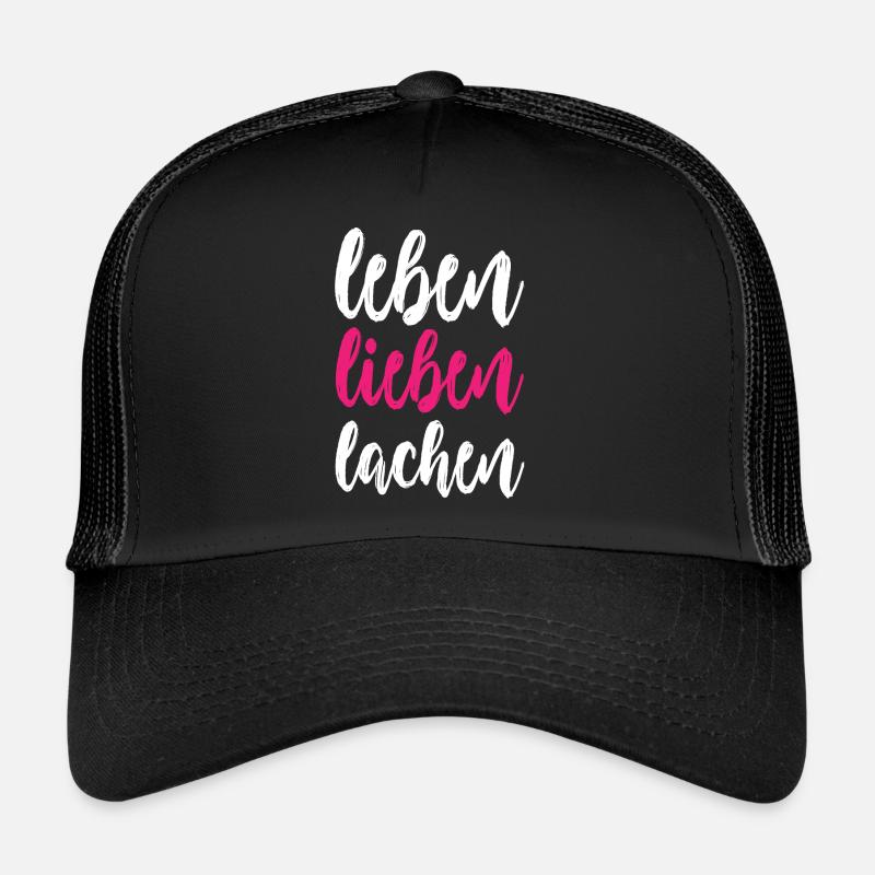 leben lieben lachen - Trucker Cap - Schwarz/Schwarz