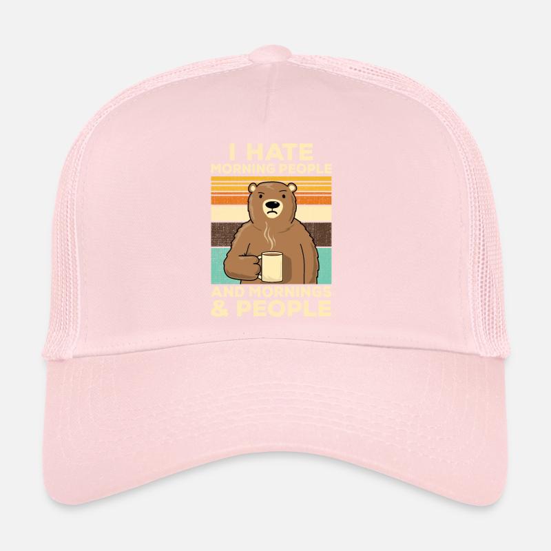I Hate Morning People Coffee Bear Trucker Cap