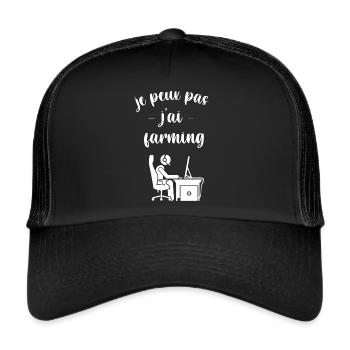 je peux pas j ai farming humour - Casquette trucker  - noir/noir - Devant