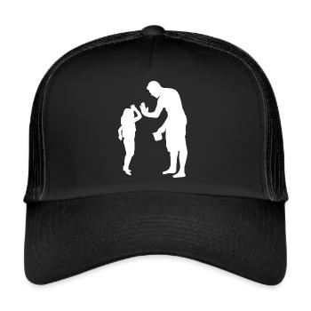 Familie Papa Tochter - Trucker Cap - Schwarz/Schwarz - Vorne