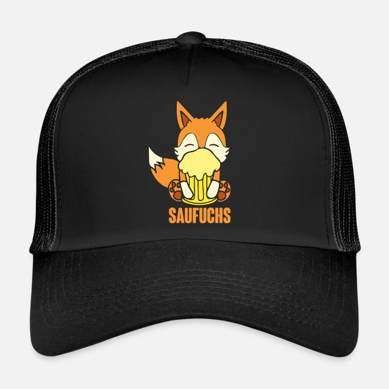 Fuchs Saufuchs Biertrinker Saufen Bier Trucker Cap