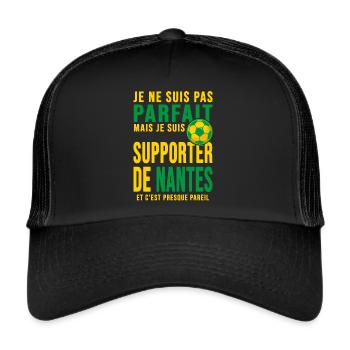 supporter football Nantes Cadeau humour foot - Casquette trucker  - noir/noir - Devant