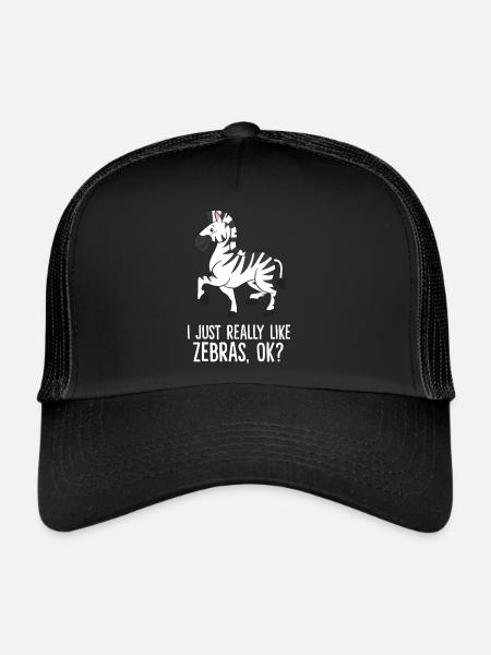 Zebra - I just really like Zebras, ok? - Casquette trucker  - noir/noir - Devant