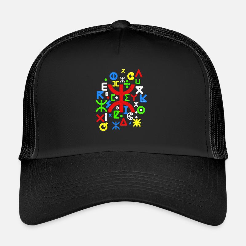 TIFINAGH AMAZIGH ALPHABETBERBERE - Trucker Cap - black/black