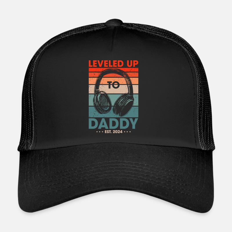 Level Up To Daddy 2024 Gaming Papa Gamer Trucker Cap