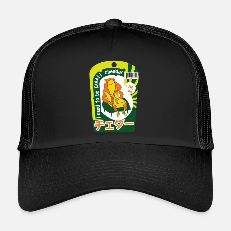 J’avais l’habitude d’être cheddar kawaii. - Casquette trucker  - noir/noir