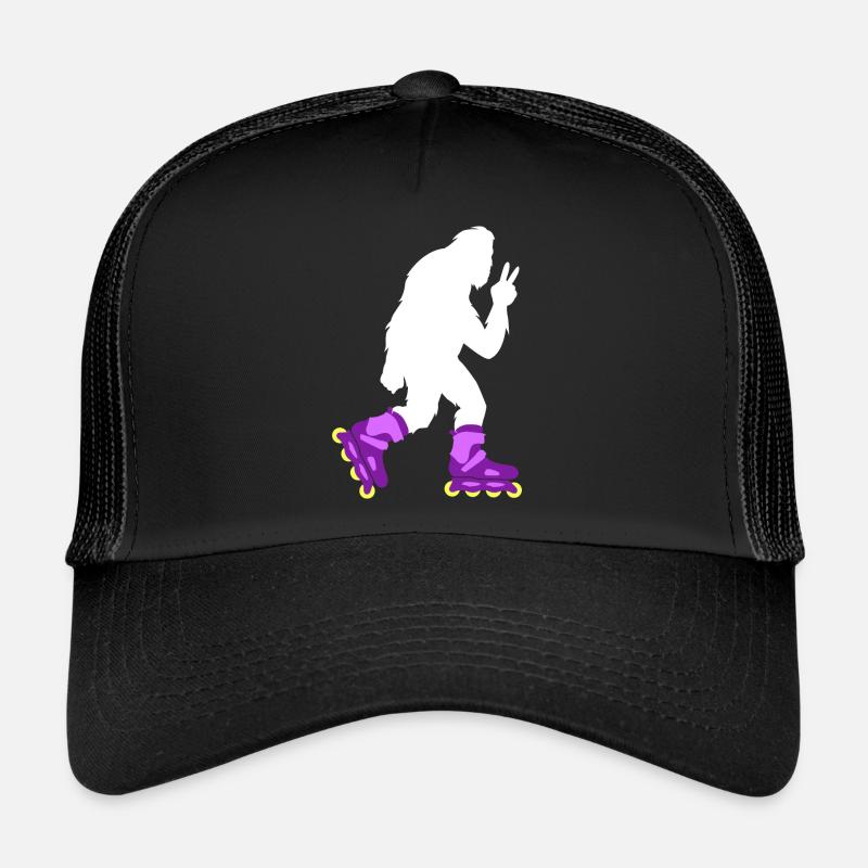 Bigfoot Roller Skating Roller Derby Gift - Trucker Cap - black/black