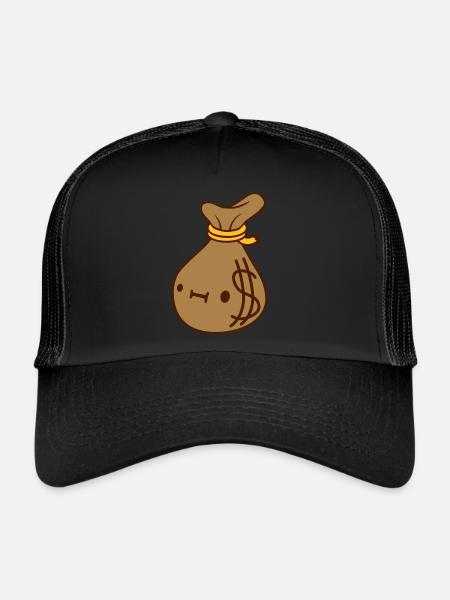 Face Dollar Money Sack - Trucker Cap - black/black - Front