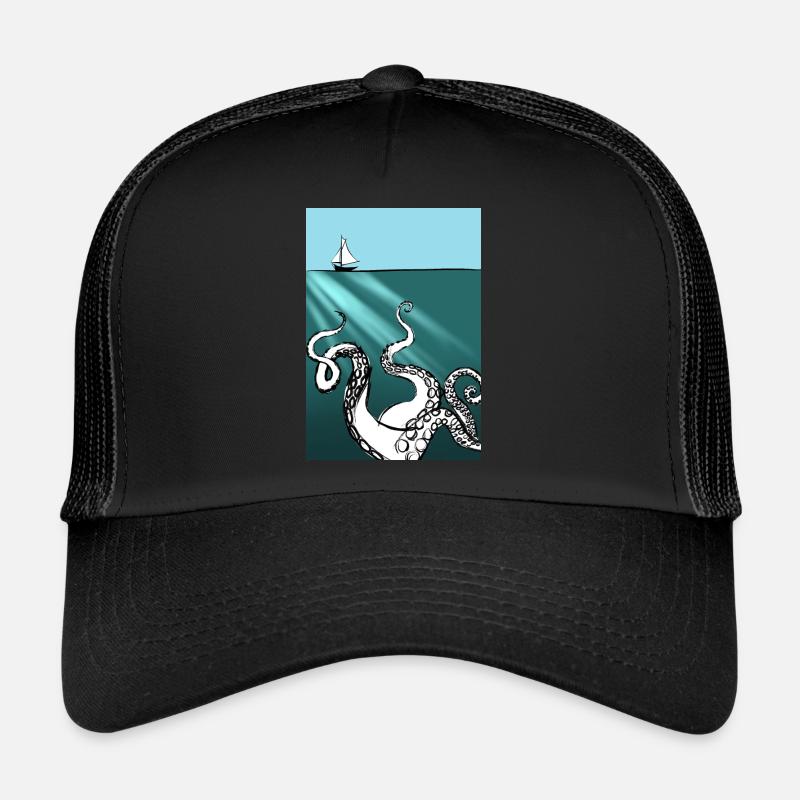 Bateau et poulpe Casquette trucker 