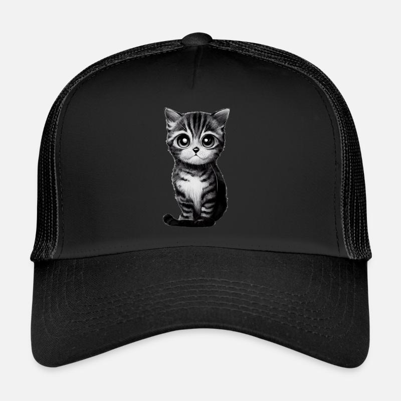 Chat dessiné Casquette trucker 